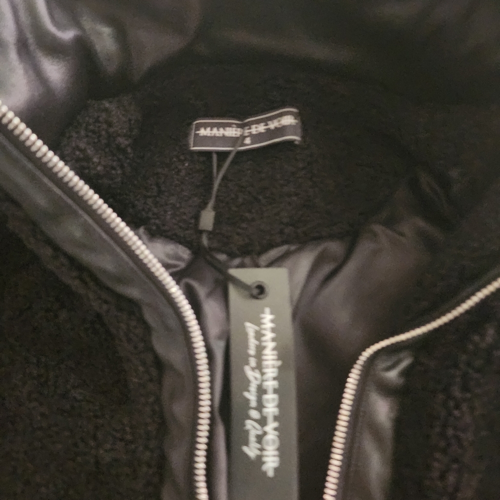MDV Maniere De Vior faux leather winter jacket size 0 - Picture 2 of 4
